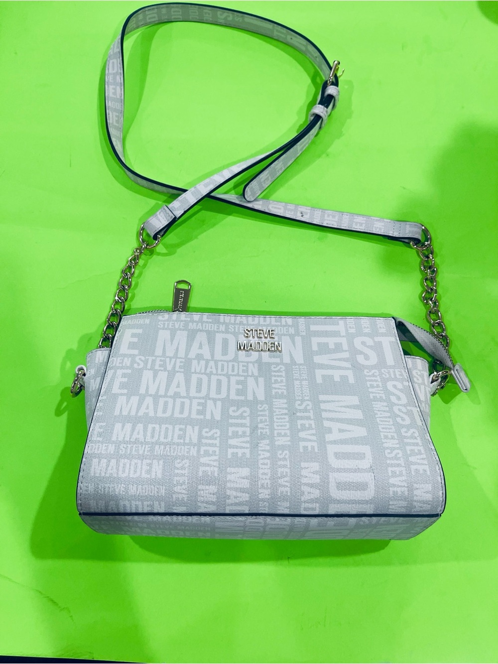 Steve Madden Light Gray Logo Crossbody Bag